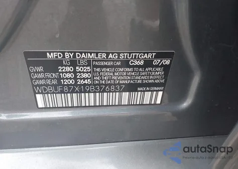 2009 Mercedes-Benz E 350 4Matic from USA, damaged, VIN WDBUF87X19B376837
